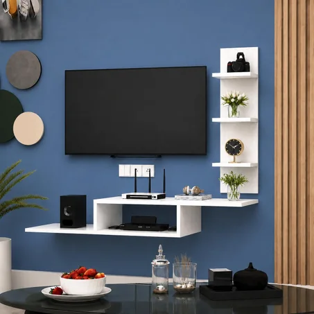 Meuble TV Mural + 2Étagères